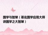 国学与智慧（著名国学应用大师讲国学之大智慧）