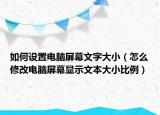 如何设置电脑屏幕文字大小（怎么修改电脑屏幕显示文本大小比例）