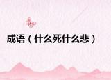 成语（什么死什么悲）
