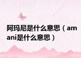阿玛尼是什么意思（amani是什么意思）
