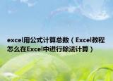 excel用公式计算总数（Excel教程怎么在Excel中进行除法计算）