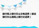 建行网上银行怎么交电话费（建设银行怎么用网上银行交话费）