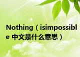 Nothing（isimpossible 中文是什么意思）