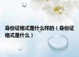 身份证格式是什么样的（身份证格式是什么）