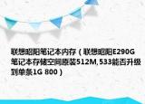 联想昭阳笔记本内存（联想昭阳E290G笔记本存储空间原装512M,533能否升级到单条1G 800）