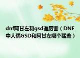 dnf阿甘左和gsd谁厉害（DNF中人偶GSD和阿甘左哪个猛些）