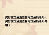 买房交定金没签合同定金能退吗（买房交定金没签合同定金能退吗介绍）