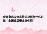 全国食品安全宣传周是每年什么时候（全国食品安全宣传周）