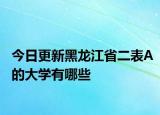 今日更新黑龙江省二表A的大学有哪些