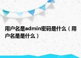 用户名是admin密码是什么（用户名是是什么）