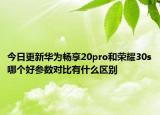 今日更新华为畅享20pro和荣耀30s哪个好参数对比有什么区别