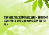 怎样设置支付宝花呗还款日期（花呗如何设置还款日 蚂蚁花呗怎么设置还款日介绍）