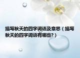 描写秋天的四字词语及意思（描写秋天的四字词语有哪些?）