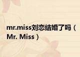 mr.miss刘恋结婚了吗（Mr. Miss）
