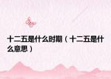 十二五是什么时期（十二五是什么意思）