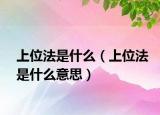 上位法是什么（上位法是什么意思）