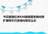 今日更新红米K40游戏版支持内存扩展吗不只支持内存怎么办