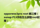 opporeno3pro root 鏉冮檺（sunup P13手机怎么获取root权限）