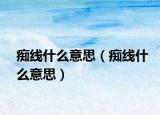 痴线什么意思（痴线什么意思）