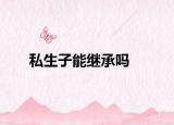 私生子能继承吗