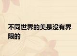 不同世界的美是没有界限的