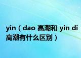yin（dao 高潮和 yin di高潮有什么区别）
