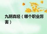 九阴真经（哪个职业厉害）