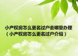 小产权房怎么更名过户去哪里办理（小产权房怎么更名过户介绍）