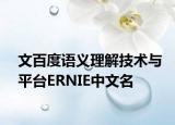 文百度语义理解技术与平台ERNIE中文名
