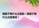 租房子有什么注意的（租房子有什么注意事项）