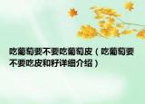 吃葡萄要不要吃葡萄皮（吃葡萄要不要吃皮和籽详细介绍）