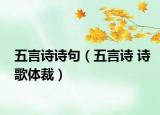 五言诗诗句（五言诗 诗歌体裁）