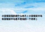 小亚细亚指的是什么地方（小亚细亚半岛和亚细亚半岛是不是指的一个意思）