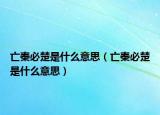 亡秦必楚是什么意思（亡秦必楚是什么意思）