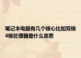 笔记本电脑有几个核心比如双核4核处理器是什么意思