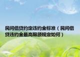 民间借贷约定违约金标准（民间借贷违约金最高限额规定如何）