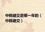 中韩建交是哪一年的（中韩建交）