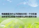 电脑硬盘为什么不初始化分区一个分区魔法听说可以但是不知道怎么用全是英文的