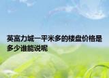 英富力城一平米多的楼盘价格是多少谁能说呢