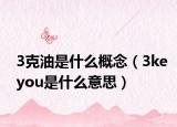 3克油是什么概念（3keyou是什么意思）