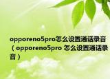 opporeno5pro怎么设置通话录音（opporeno5pro 怎么设置通话录音）
