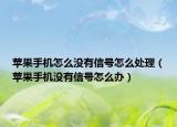 苹果手机怎么没有信号怎么处理（苹果手机没有信号怎么办）