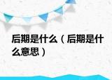 后期是什么（后期是什么意思）