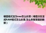 硬盘格式变为raw怎么处理（硬盘分区变成RAW格式怎么处理,怎么恢复里面的数据）