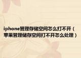 iphone管理存储空间怎么打不开（苹果管理储存空间打不开怎么处理）