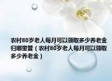 农村80岁老人每月可以领取多少养老金归哪里管（农村80岁老人每月可以领取多少养老金）