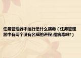 任务管理器不运行是什么病毒（任务管理器中有两个没有名稱的进程,是病毒吗?）