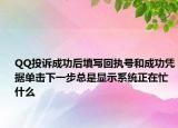 QQ投诉成功后填写回执号和成功凭据单击下一步总是显示系统正在忙什么