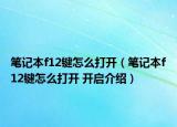 笔记本f12键怎么打开（笔记本f12键怎么打开 开启介绍）