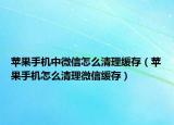 苹果手机中微信怎么清理缓存（苹果手机怎么清理微信缓存）